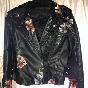 BlankNYC Floral Leather Moto Jacket